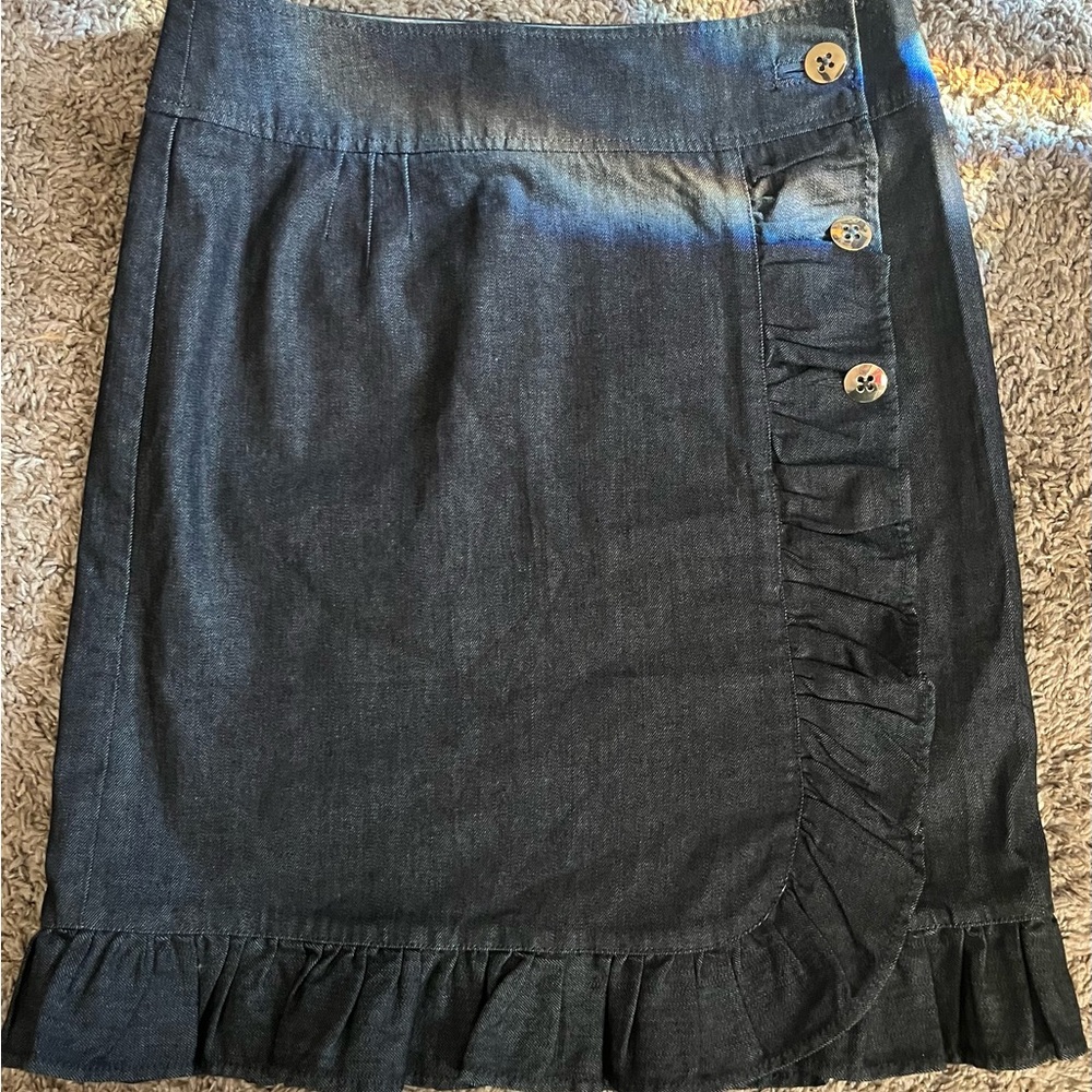 Leifsdottir Charcoal Ruffle Pencil Skirt